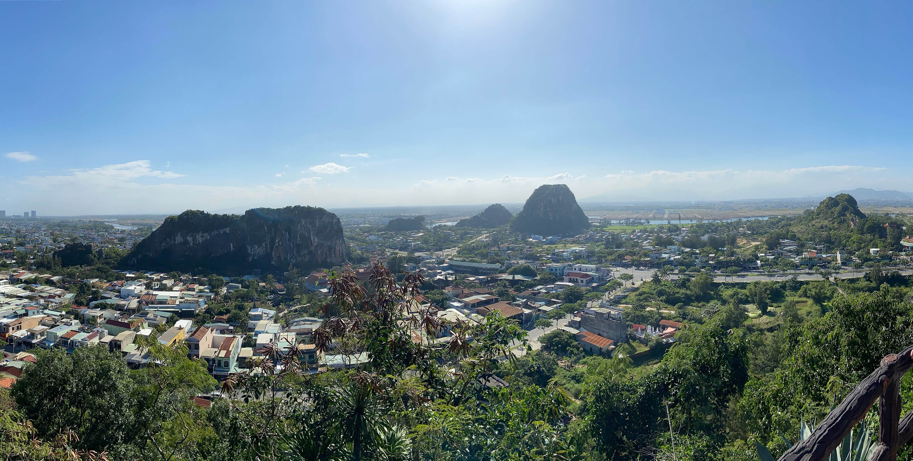 View from Thủy Sơn over the other Marble Mountains rising out of the Da Nang suburbs
